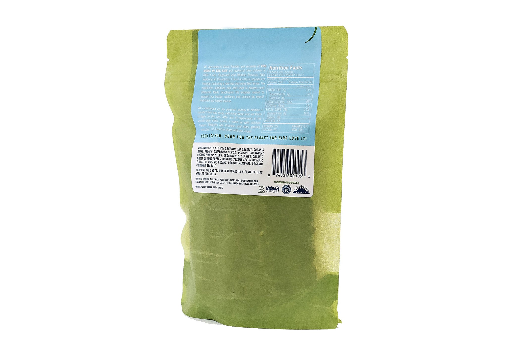 2 MOMS IN THE RAW GRANOLA BLUEBRY, 8 OZ