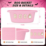 MELLBAY Halloween Boo Gift Basket, Pink Boo Trick or Treat Buckets
