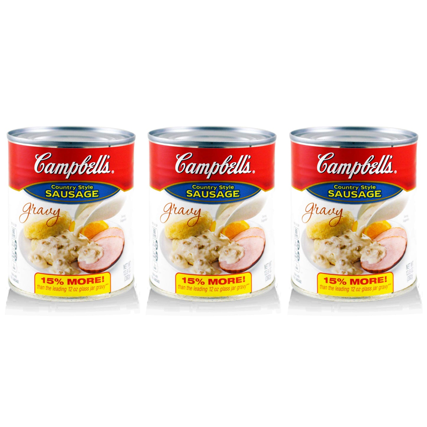 Campbell's Soup Campbell's Country Style Sausage Gravy Breakfast Gravy 3 Pack - 13.8oz Canned Breakfast Sausage Gravy For Eggs Biscuits Toast And More