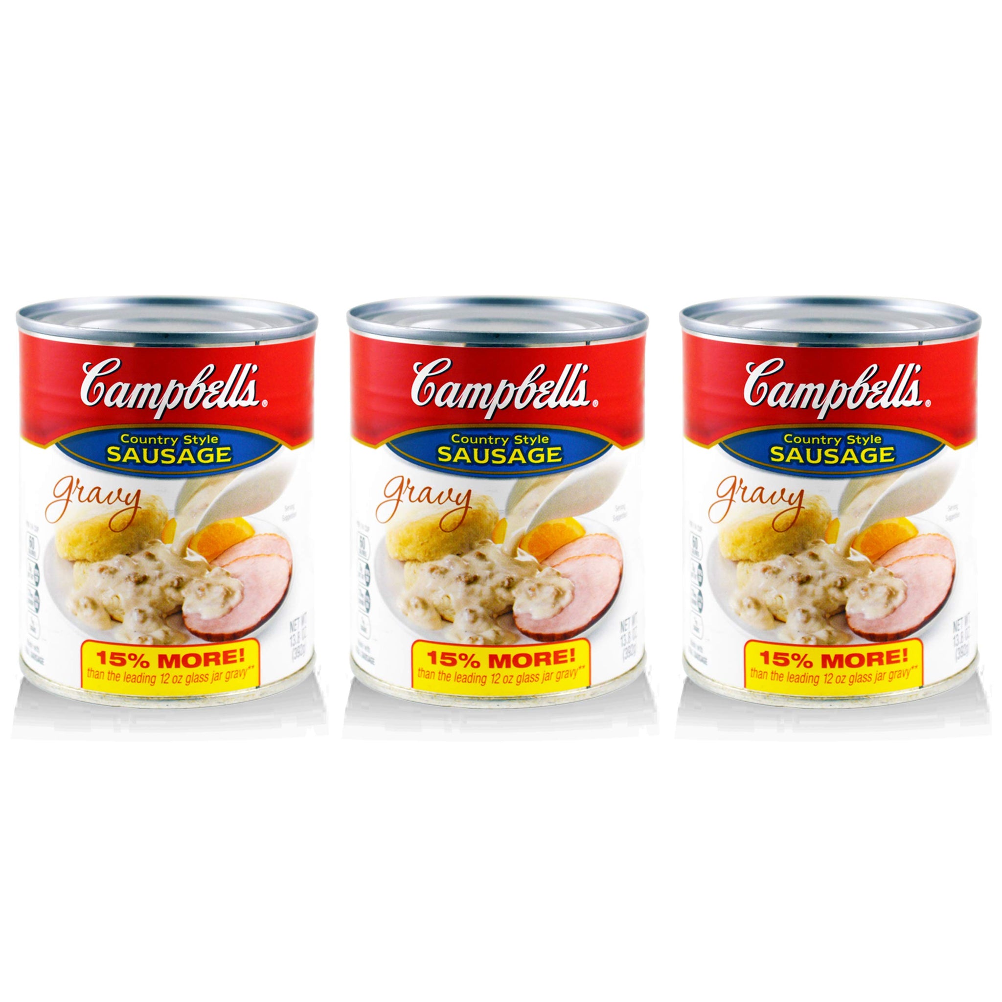 Campbell's Soup Campbell's Country Style Sausage Gravy Breakfast Gravy 3 Pack - 13.8oz Canned Breakfast Sausage Gravy For Eggs Biscuits Toast And More