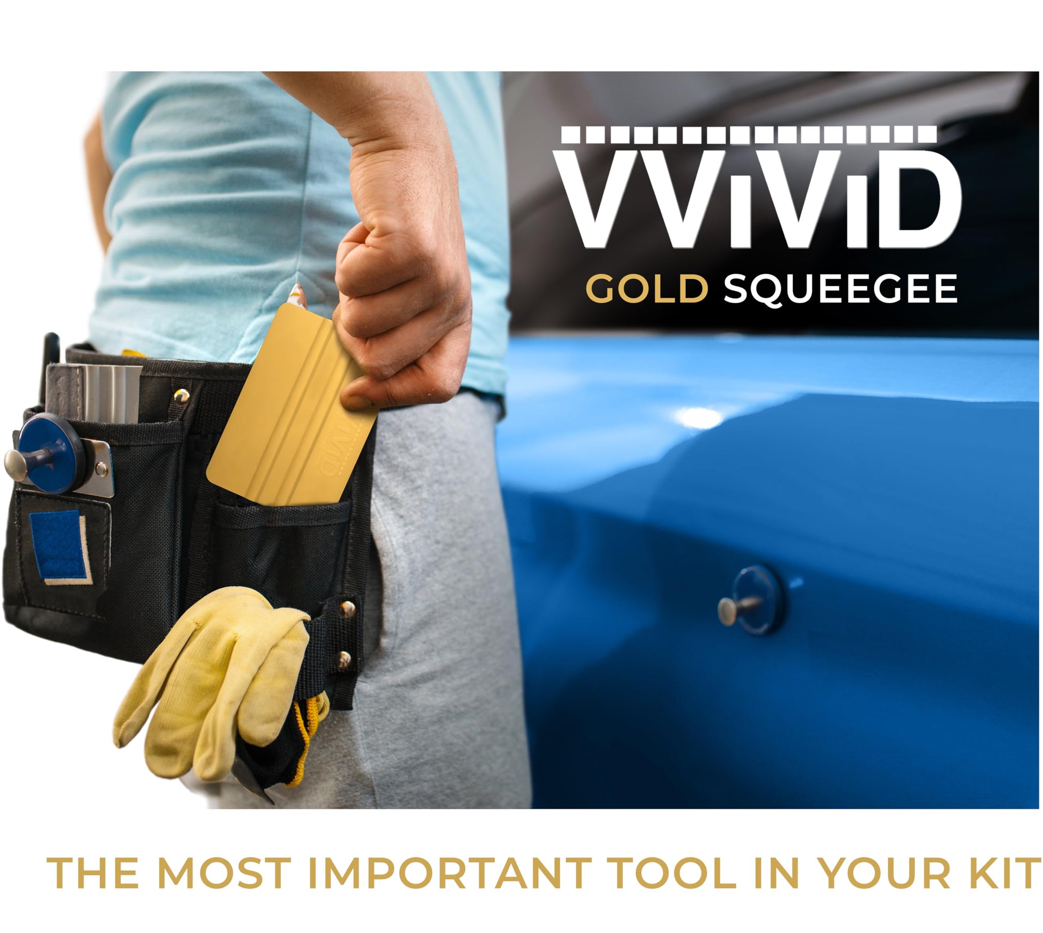 VViViD Gold Vinyl Wrap Squeegee - Nylon-Reinforced Tool for Car Wraps, Window Tint & Decals - (5 Pack)