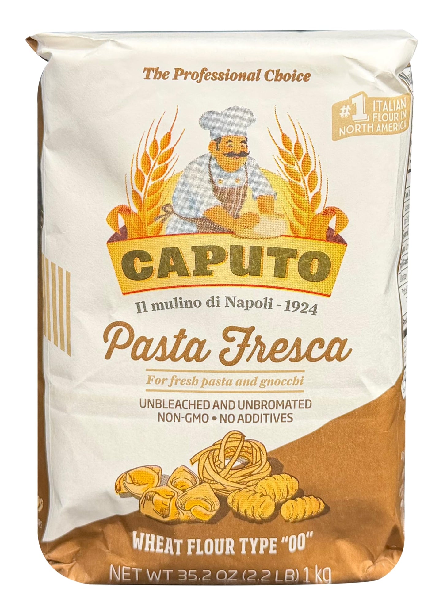 00 Antimo Caputo Pasta & Gnocchi Flour 2.2 Lb Bag- Italian Double Zero Grain Type - Extracted Wheat Blend - All Natural for Pasta Fresca Dough (2.2LB