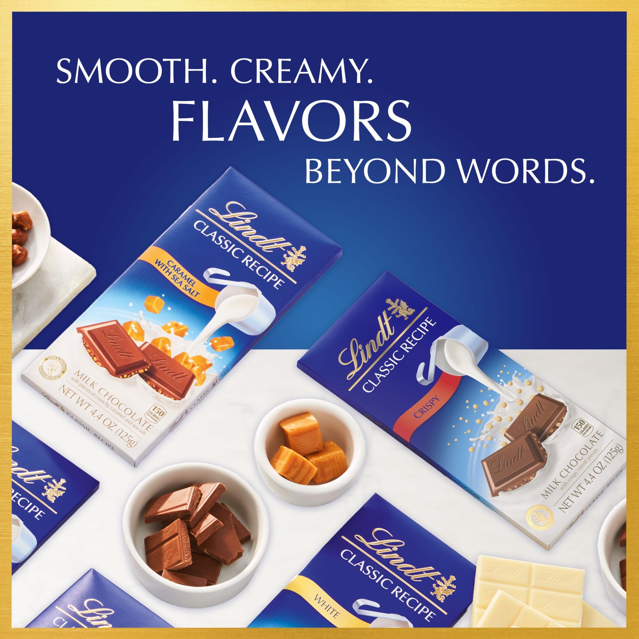 Lindt CLASSIC RECIPE Crispy Milk Chocolate Candy Bar, Milk Chocolate, 4.4 oz.