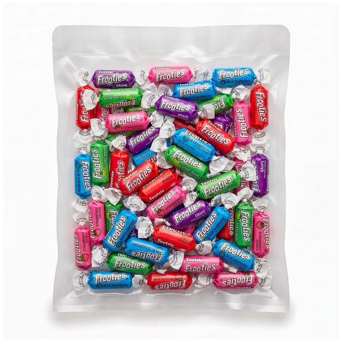 BP BUNDLE Chewy Fruit Flavored Candy 3lb Bulk Bag | Individually Wrapped Soft Fruity Chews | 5 Flavors (Fruit Punch, Strawberry, Apple, Raspberry
