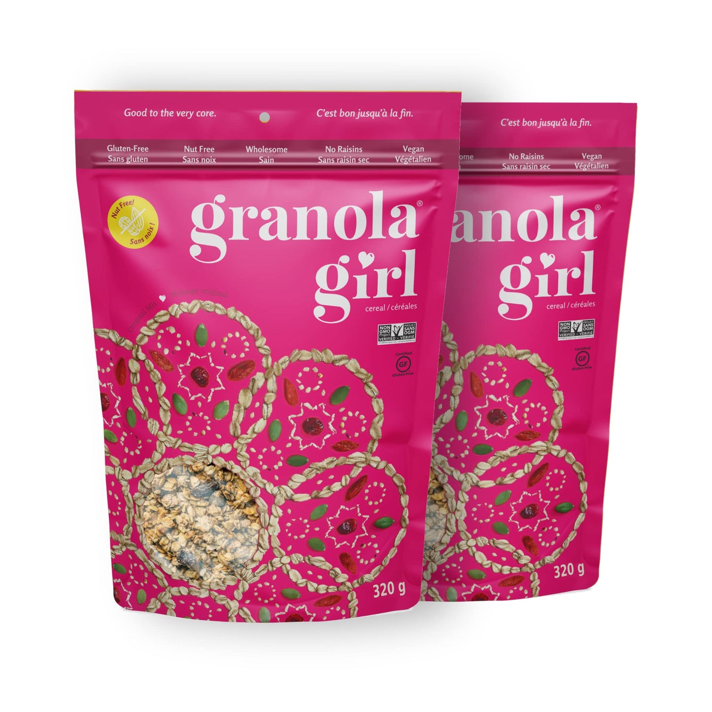 Organic Soft & Chewy Granola, Vegan, Gluten-Free, Non-GMO & Nut-Free Snack with Goji Berries, Cranberries, Pumpkin Seeds & Hemp, Original Mix, 2-Pack