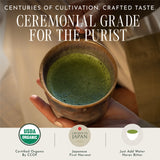 Encha Matcha - Ceremonial Grade Matcha Powder, Organic First Harvest Japanese Green Tea Powder, From Uji, Japan (60g/2.12oz)