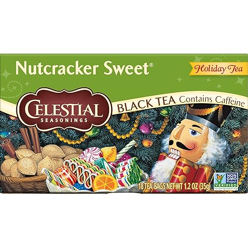 Celestial Seasonings Black Tea, Nutcracker Sweet, 18 Count (Pack of 6)