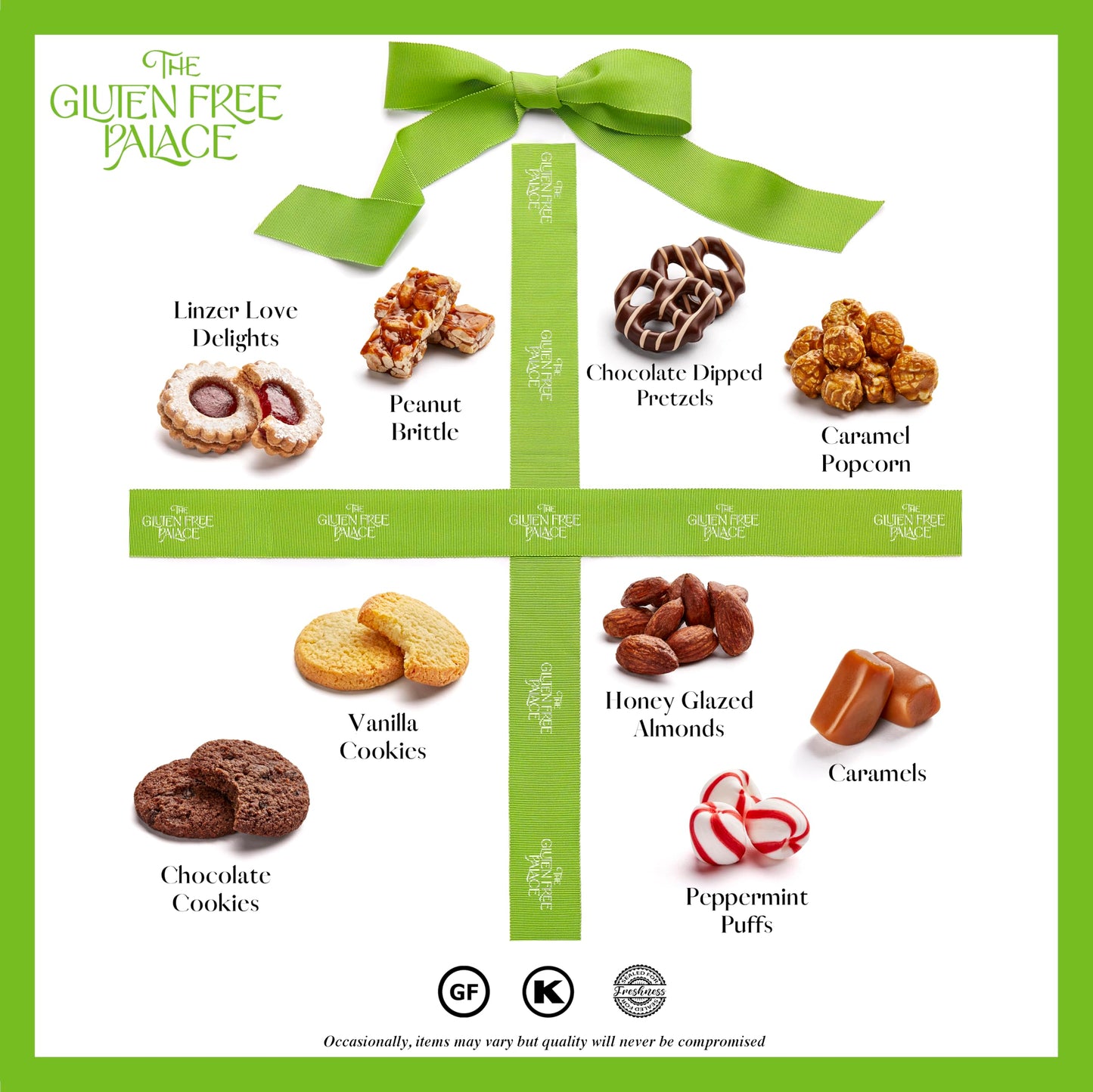 Gluten Free Palace Gift Basket Tower - Premium Gift Basket for Father's Day - 6?Tier Elegant Gluten Free Cookie Treat Tower for Families