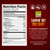 Arizona Gunslinger Smokin’ Hot BBQ Sauce, Gluten Free Wing Sauce, Low Calorie & Organic, Chicken Wings & Grilled Favorites, Ideal for Grilled Meats