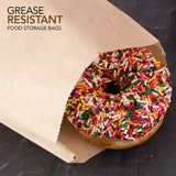 Kraft Brown Sandwich Bags (400 Pack) - Microwavable Unbleached Natural Kraft Paper Bags - Food Grade Grease Resistant Bags for Pastries, Cookies