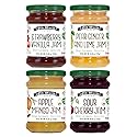 Old World Quality Foods 4-pack Premium European Fruit Jam Sampler with Strawberry Vanilla, Pear Ginger and Lime, Sour Cherry, and Apple Mango Flavors