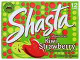 Shasta Kiwi Strawberry | Sweet Strawberry Meets Tart Kiwi | Caffeine-Free Soft Drink | 12-Pack of 12oz Cans | Fruity, Tropical, and Bursting