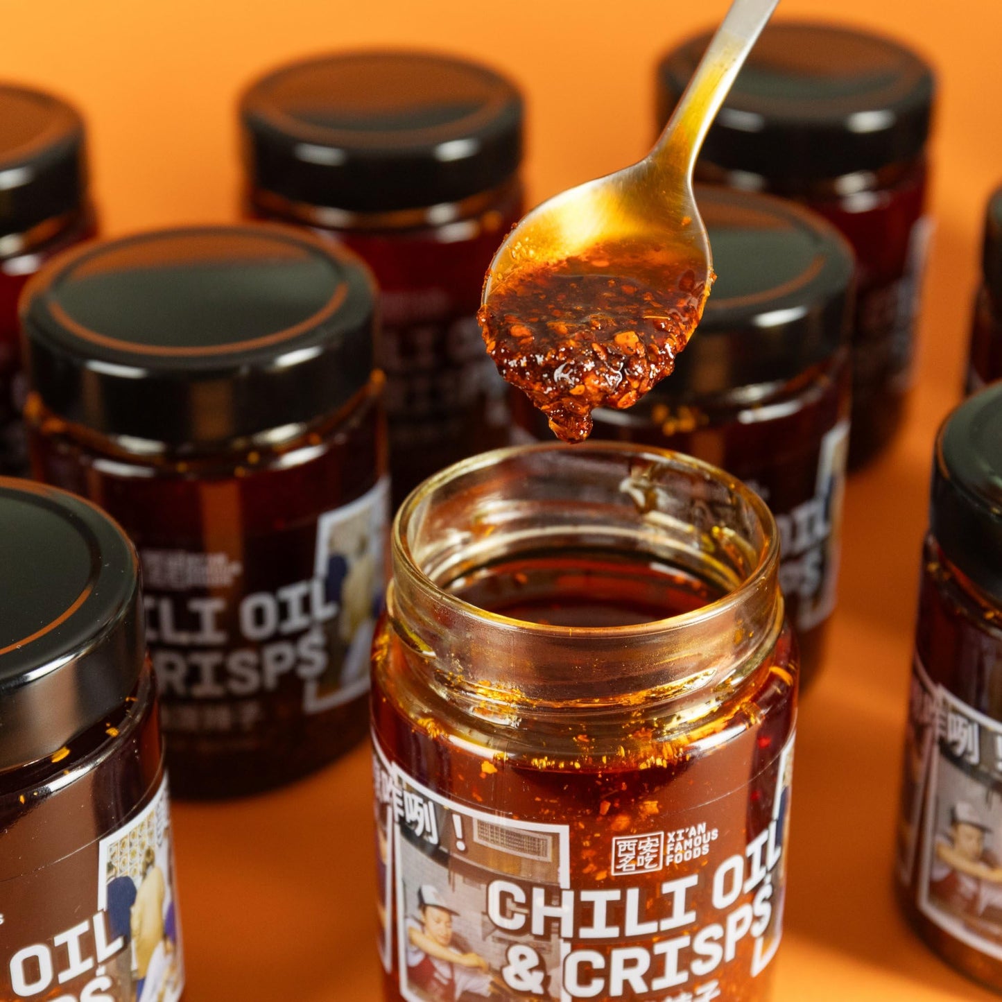Xi'an Famous Foods Premium Chili Oil & Crisps - Authentic Chinese Chili Oil & Chili Crunch, Spicy Crispy Chili Condiment for Noodles, Dumplings