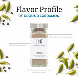The Mediterranean Dish Cardamom Ground - Sweet, Pungent, Lemony Spice for Cooking and Baking - Gourmet Chef Essential - Rustic, Old World Spice - 1.6