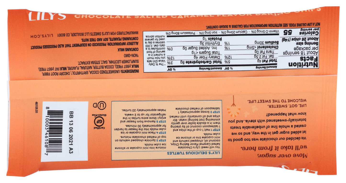 Lily's Sweets, 32% Cocoa Chocolate Salted Caramel Flavor Baking Chips, 9 Ounce