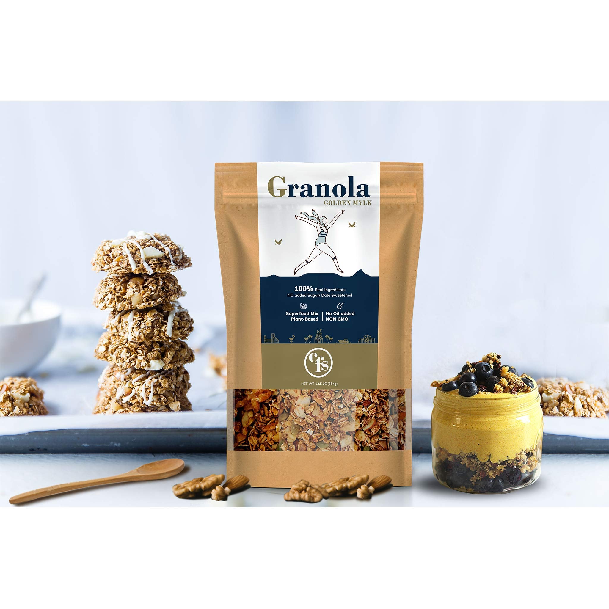 CFS GRANOLA, GLUTEN FREE PLANT-BASED, NON GMO 12 OZ (GOLDEN MYLK)