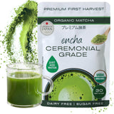 Encha Matcha - Ceremonial Grade Matcha Powder, Organic First Harvest Japanese Green Tea Powder, From Uji, Japan (60g/2.12oz)