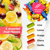 Fruit Chews Candy - 2 Pounds Bulk Bag (Approx. 140 Pieces), Fruit Chews Rolls, 5 Assorted Flavors, Soft & Fruity Taffy Candy, Individually Wrapped