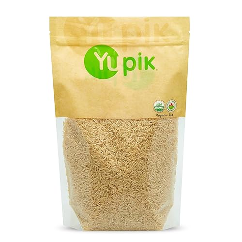 Yupik Organic Brown Jasmine Rice, Long Grains, 2.2 lb (35.2 oz), Gluten-Free, Non-GMO, Vegan, Kosher, Whole Grains, Wheat-Free, Salt-Free, Source of Fiber, Ideal for Recipes, Side Dishes & More