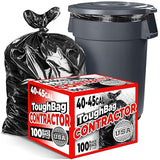 Toughbag 40-45 Gallon Trash Bags Heavy Duty (100 Count) - 39, 40, 42, 44 Gallon Trash Bags for Contractors, Commercial, Home, Kitchen - Made in USA