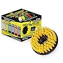 Threaded 5-inch Scrubber - All Purpose Cleaning Supplies - Scrub Brush fits Electric, Pneumatic DA Rotary Polishers - Bathroom Rugs - Cleans Carpet
