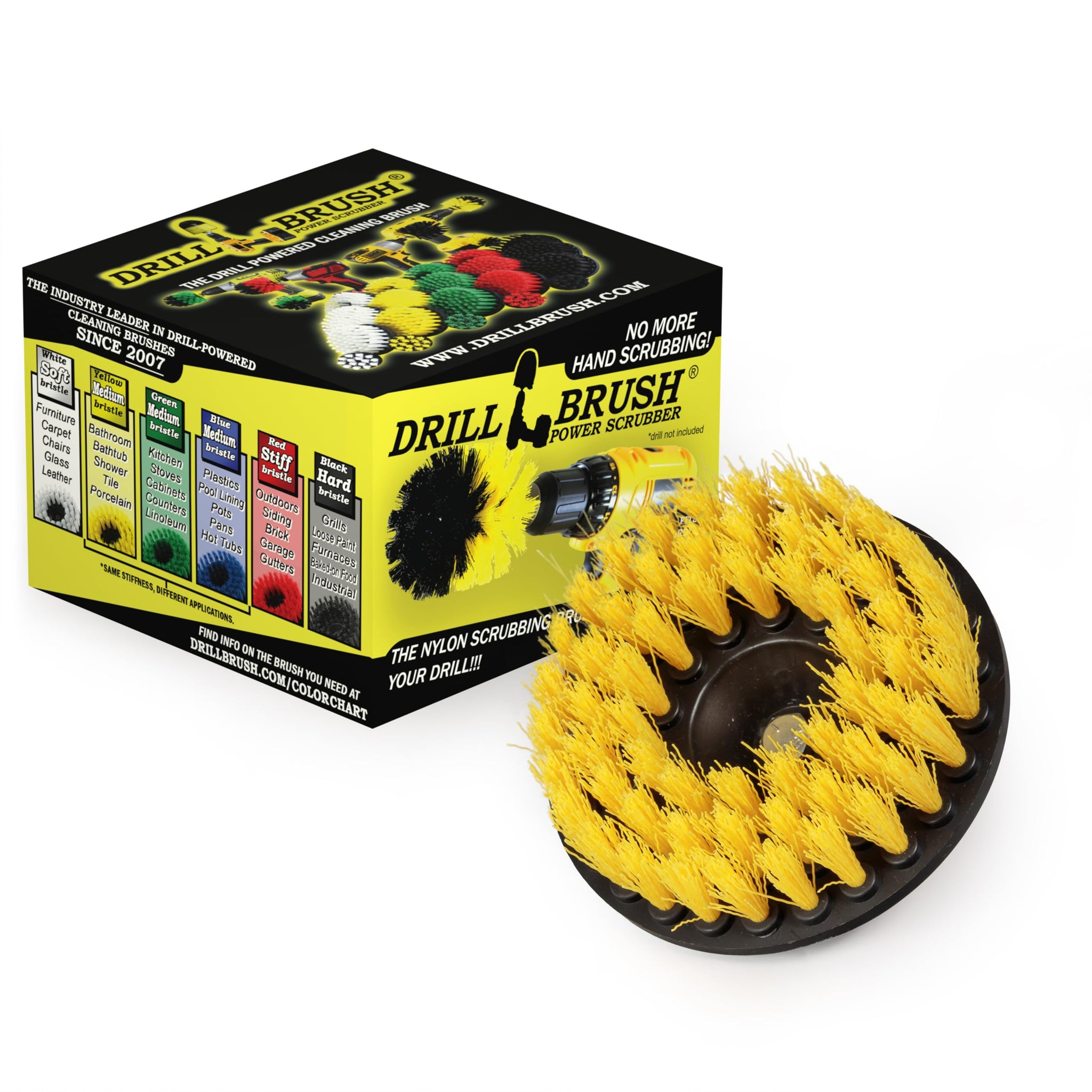 Threaded 5-inch Scrubber - All Purpose Cleaning Supplies - Scrub Brush fits Electric, Pneumatic DA Rotary Polishers - Bathroom Rugs - Cleans Carpet