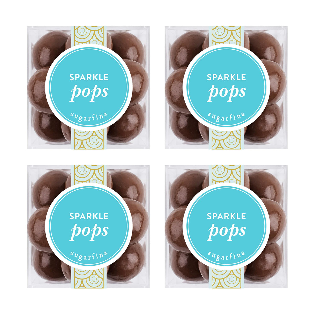 Sugarfina Sparkle Pops Small Candy Cube, Chocolate Bites, 2.0 oz, 4 Count