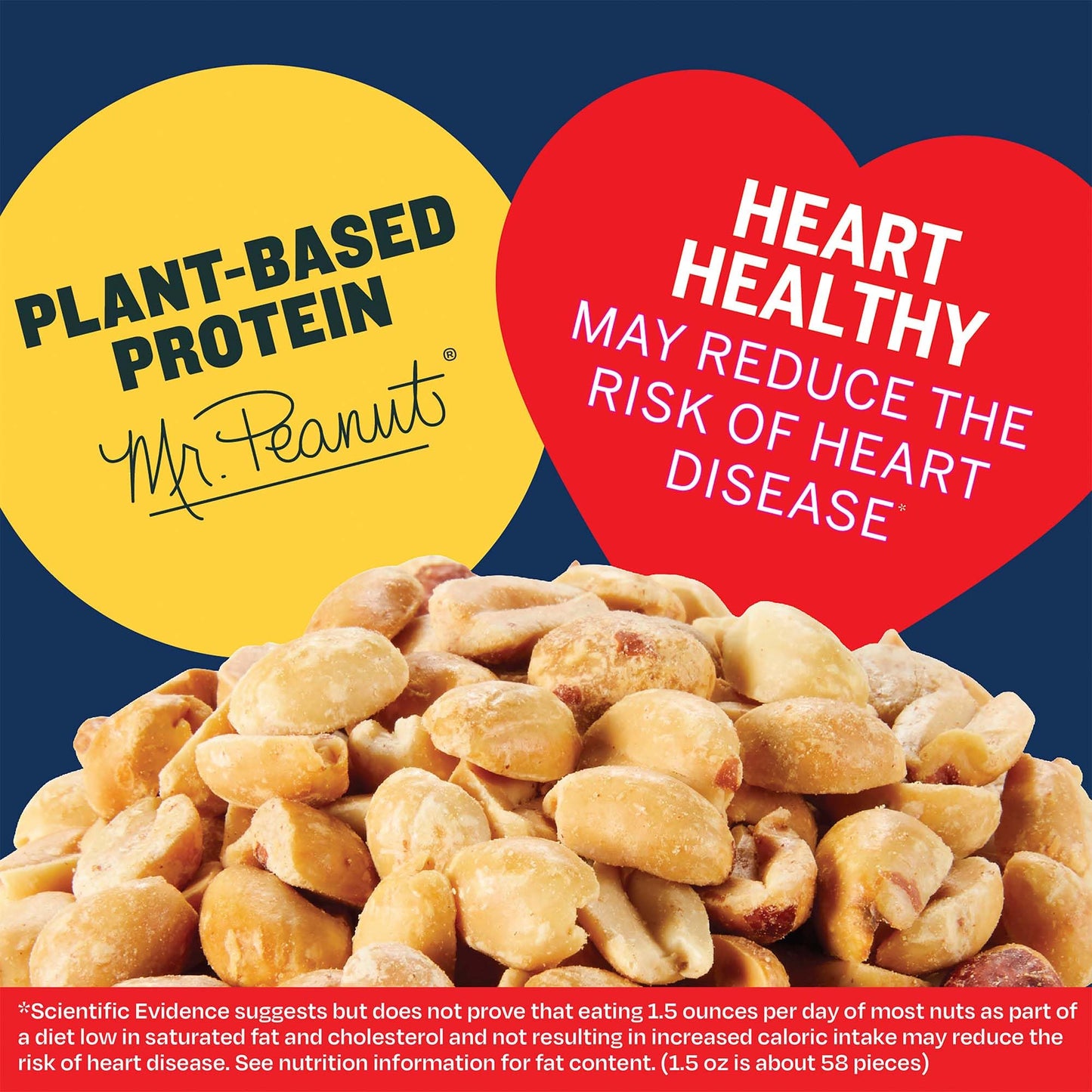 PLANTERS Dry Roasted Peanuts, 34.5 oz. Resealable Plastic Jar - Peanuts with Sea Salt - Peanut Snacks - Shareable Snacks - Heart Healthy Snacks