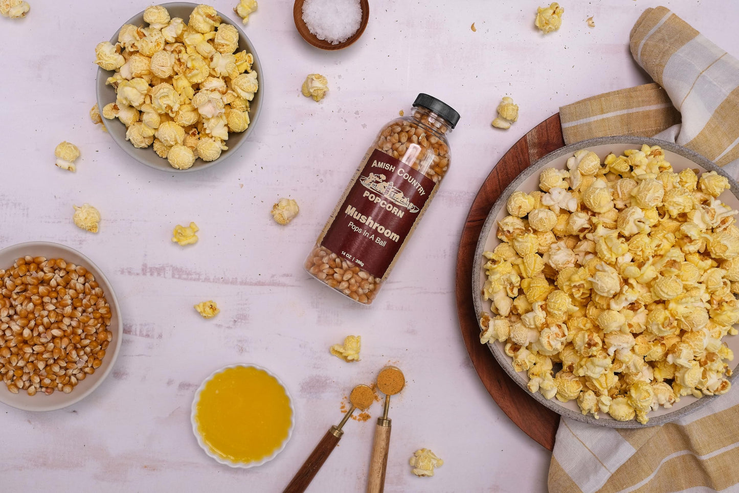 Amish Country Popcorn | 2-14 oz Bottles | Mushroom Popcorn Kernels | Old Fashioned, Non-GMO and Gluten Free (2-14 oz Bottles)
