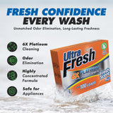 Ultra Fresh 50 Count Laundry Detergent Sheets for All Machine Types, 6X Platinum, Up to 100 Loads, Fresh Scent