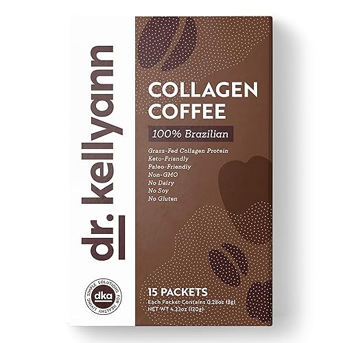 Dr. Kellyann Grass-Fed Collagen Instant Coffee (15 Packets) - Keto & Paleo Friendly - Sugar free, Dairy free, Grain Free - Brazilian Collagen