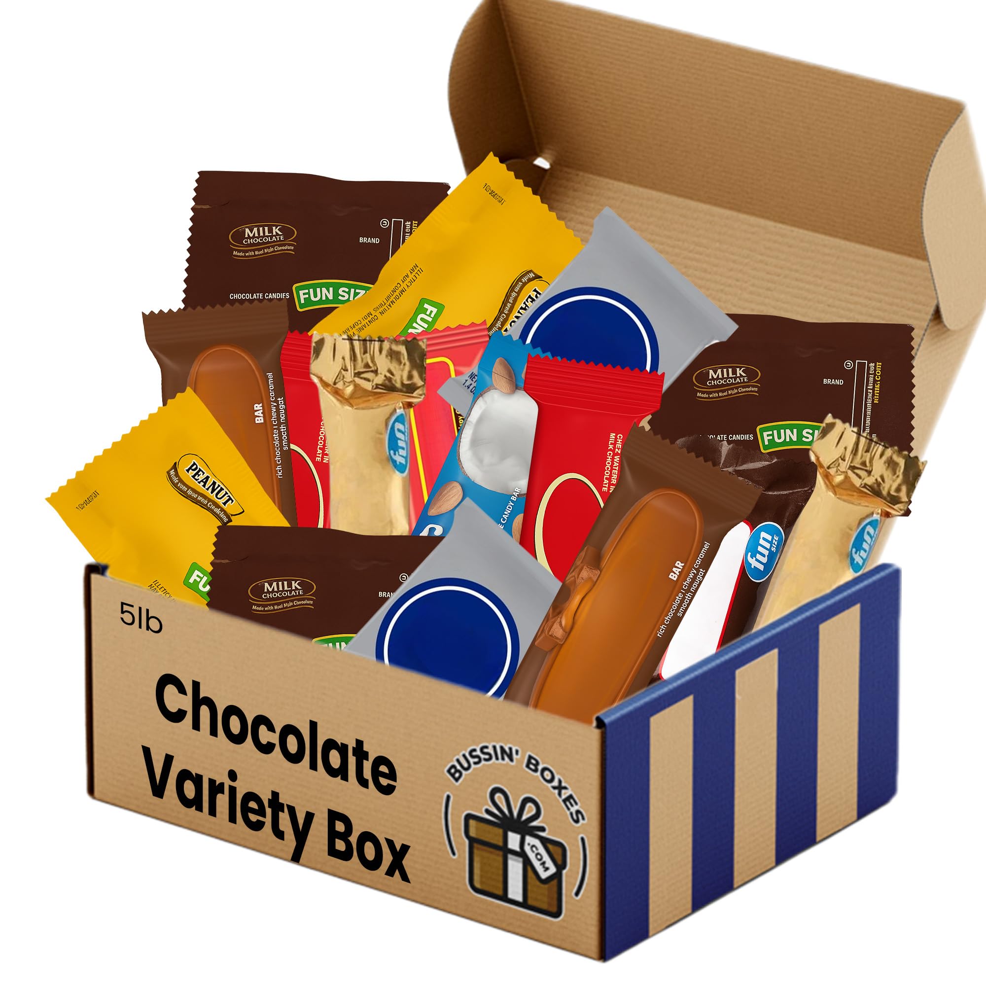 Chocolate Candy Variety Pack - 5 Pound Assorted Bulk Chocolate Mix - Individually Wrapped Candy for Parties, Office, Halloween, and Gifting Assembled