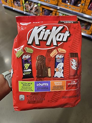 HAL KIT KAT Halloween Lovers Snack Size Bar Assortment Bag (KIT KAT Crisp Wafers, KIT KAT Crisp Wafers Counts, KIT KAT Ghost Wafers In Cinnamon