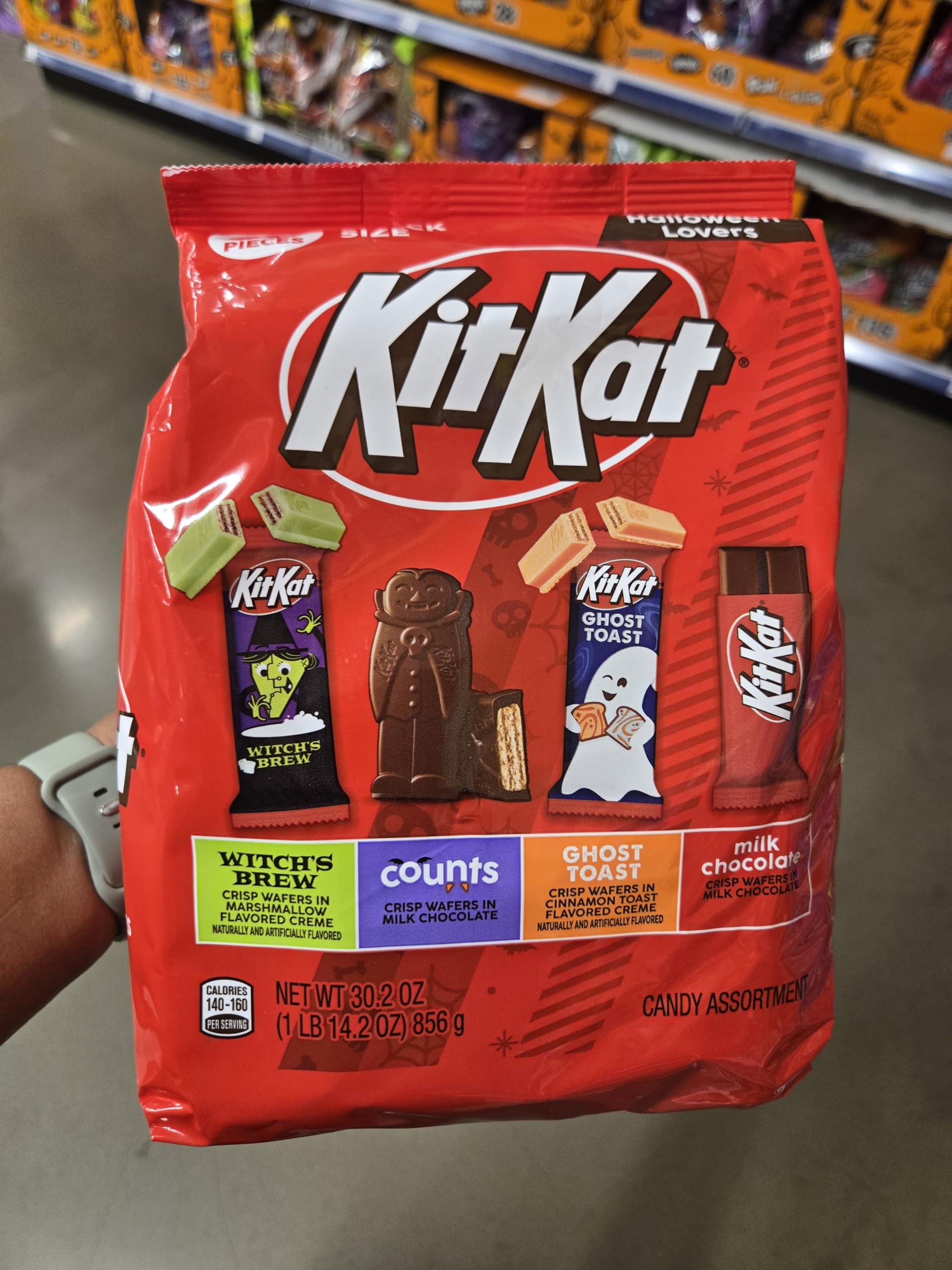 HAL KIT KAT Halloween Lovers Snack Size Bar Assortment Bag (KIT KAT Crisp Wafers, KIT KAT Crisp Wafers Counts, KIT KAT Ghost Wafers In Cinnamon