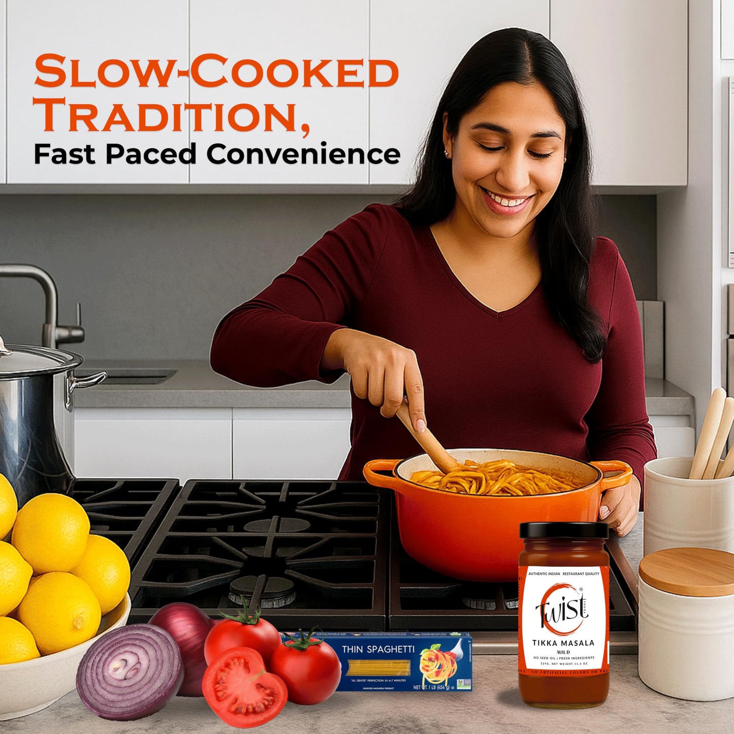 Twist Foods Tikka Masala Sauce | Mild Indian Simmer Sauce | Authentic Restaurant-Style Indian Curry Sauce| Gluten-Free | No Preservatives or