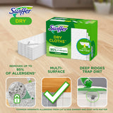 Swiffer Sweep + Mop, Dry Pads Refill, Floor Cleaner for Dirt, Dust, Hair, Cleaning Cloths for Mopping Home, Bathroom, Kitchen, Dust Mop, Floor Duster