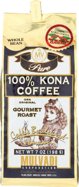 Mulvadi 100% KONA COFFEE BEAN, 7 OZ