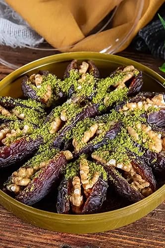 Walnut Stuffed Dates with Honey 12 oz Package, Gourmet Turkish Delight, Sweetener, Energy Snack, Dessert - One Size
