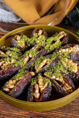 Walnut Stuffed Dates with Honey 12 oz Package, Gourmet Turkish Delight, Sweetener, Energy Snack, Dessert - One Size