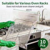 Sozmxxne 10-Pack Heavy Duty Oven Rack Cleaning Bags,19.7 * 27.5 inch?No Scrub Reusable Leak-Proof Soaking Bags for Grill Grates?Universal Fit for Oven