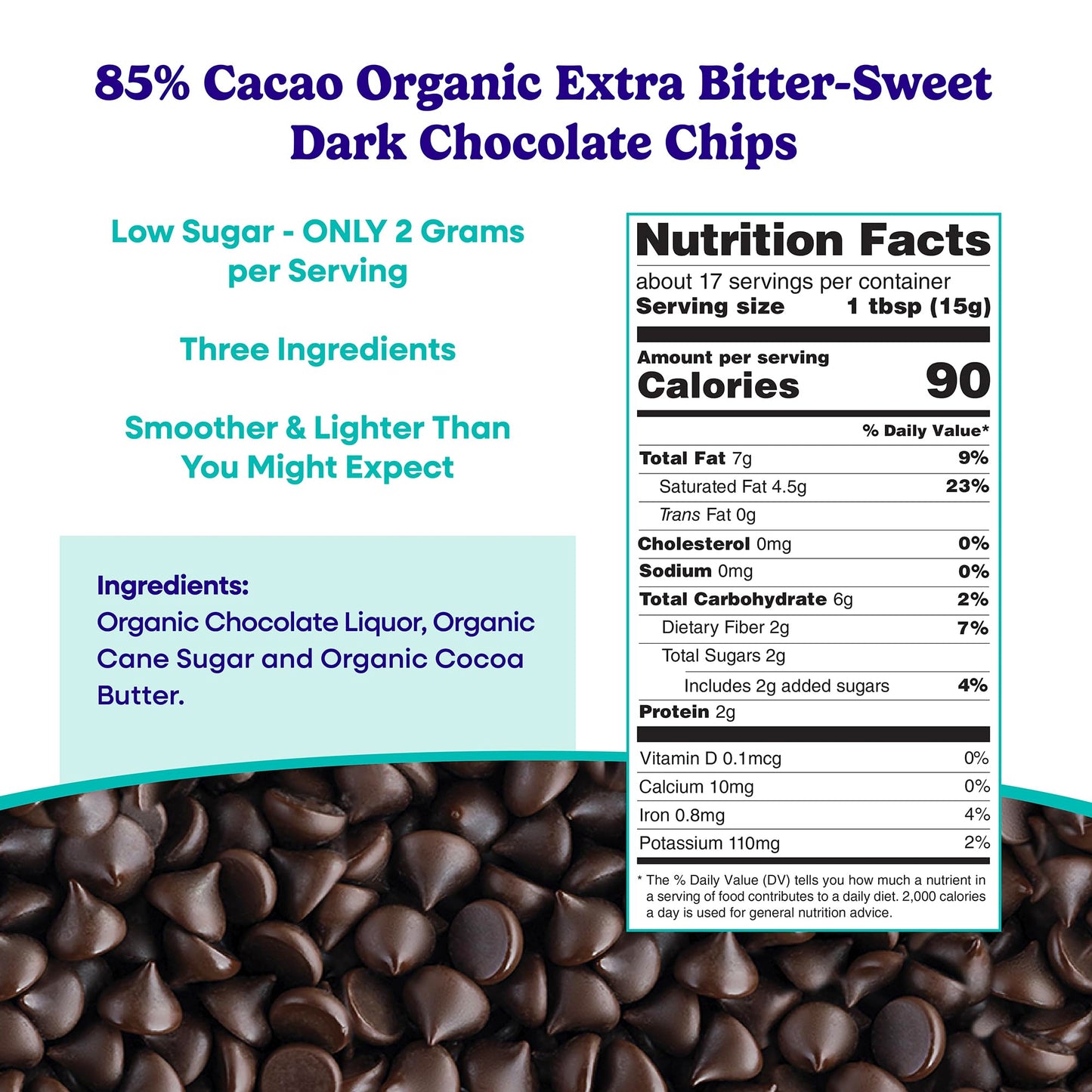 Pascha Organic Allergen-Free Bittersweet Dark Chocolate Chips 85 Percent Cacao 8.8 Ounce Pack of 6 Bags (Total 52.8 Ounce)