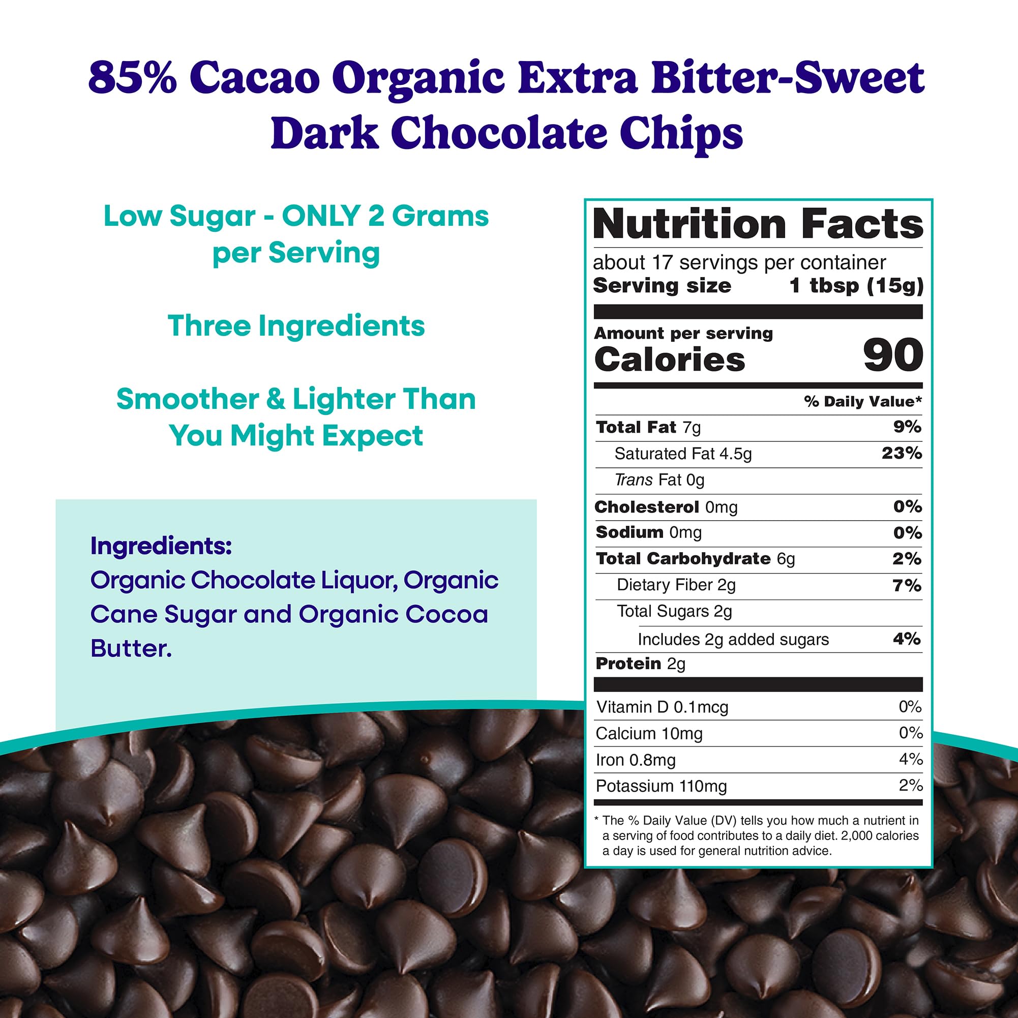Pascha Organic Allergen-Free Bittersweet Dark Chocolate Chips 85 Percent Cacao 8.8 Ounce Pack of 6 Bags (Total 52.8 Ounce)