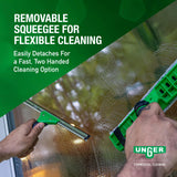 Unger Commercial VisaVersa Window Cleaning Washer and Squeegee Pro Tool 18”/45cm - 2-in-1 Design with Microfiber Pad for Window Cleaners - VV450