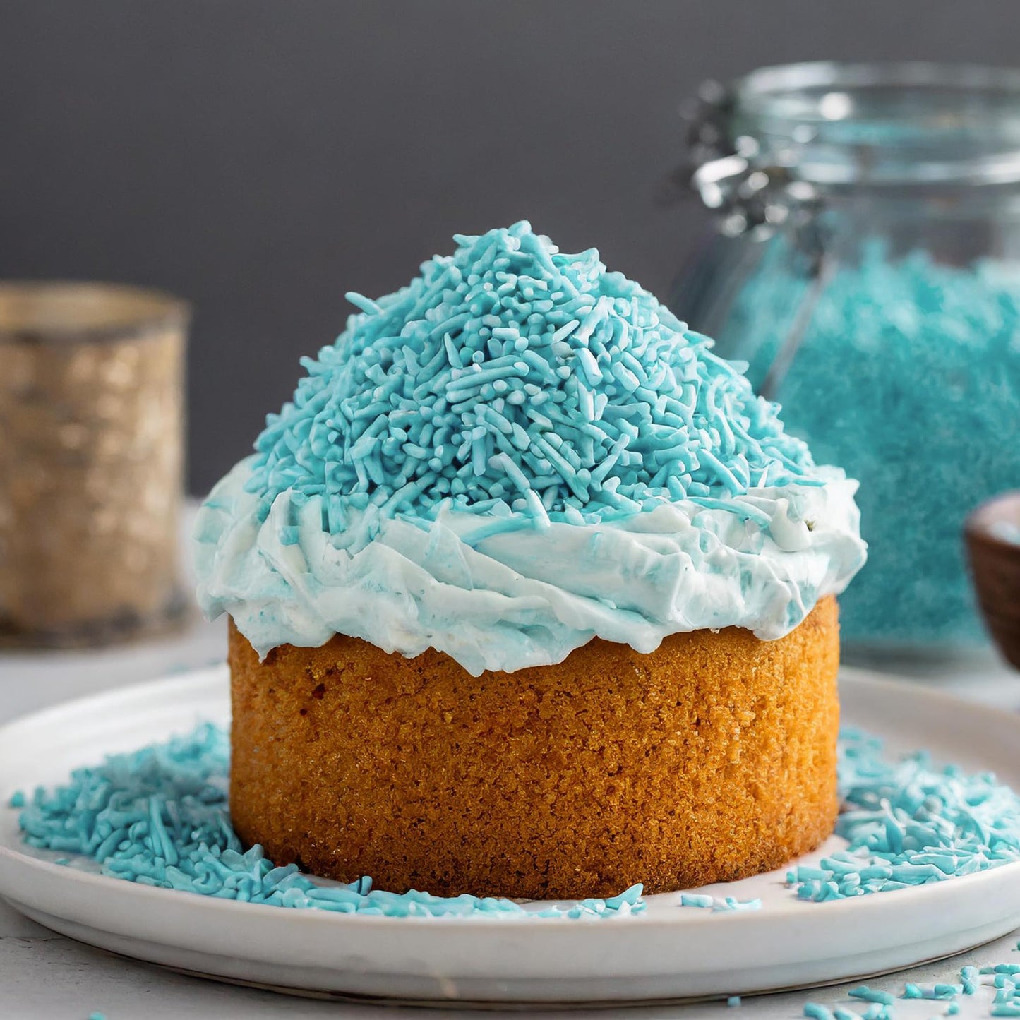 Blue Sprinkles Jimmies 3.17 oz, Sprinkles For Cake Decorating, Cake Sprinkles, Sprinkles For Baking, Ice Cream & More, The Hampton Candy Company