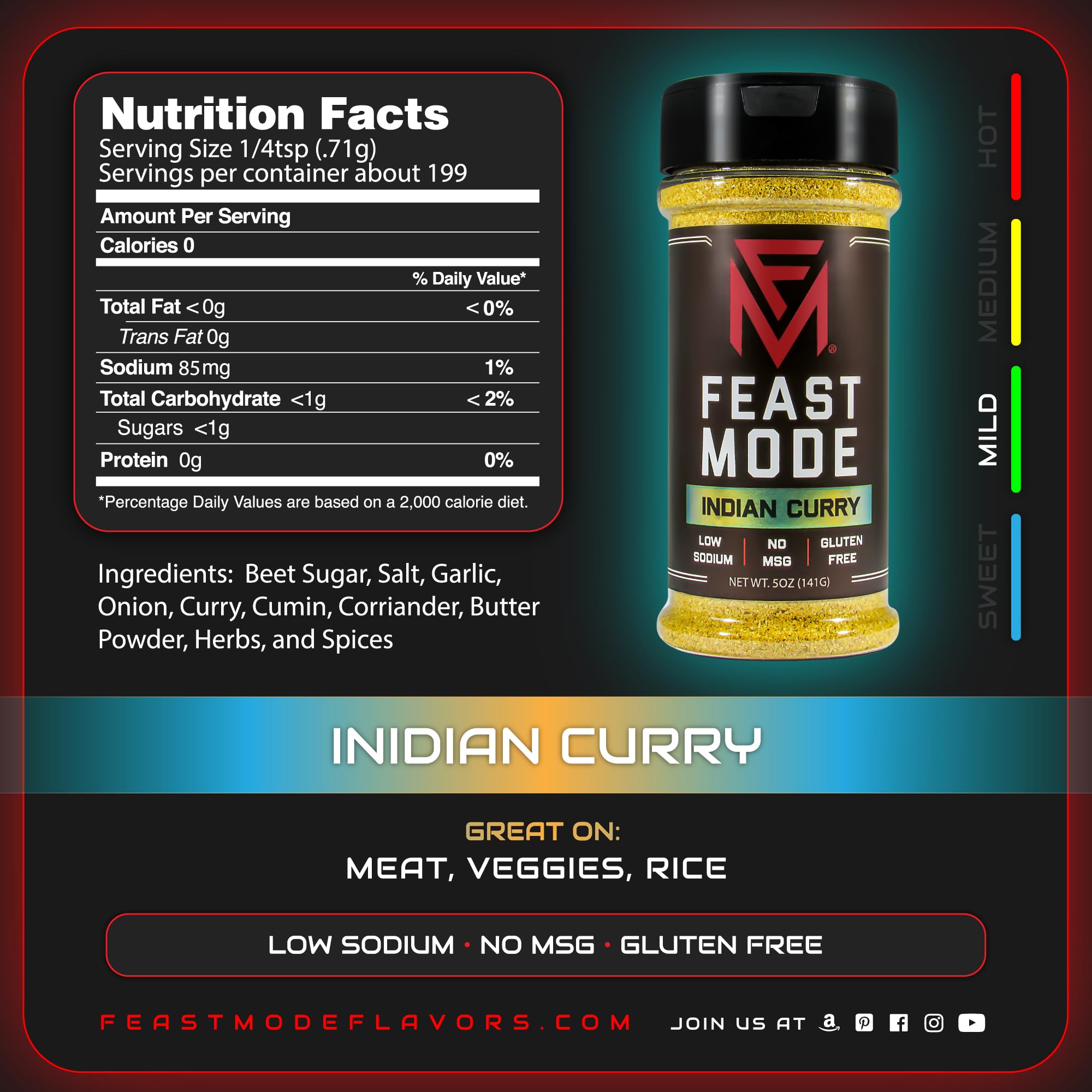 Feast Mode Flavors | Olympian Pack | 5 count | 5oz seasonings | meal prep seasoning, low sodium, no msg, gluten free, low calorie, no artificial