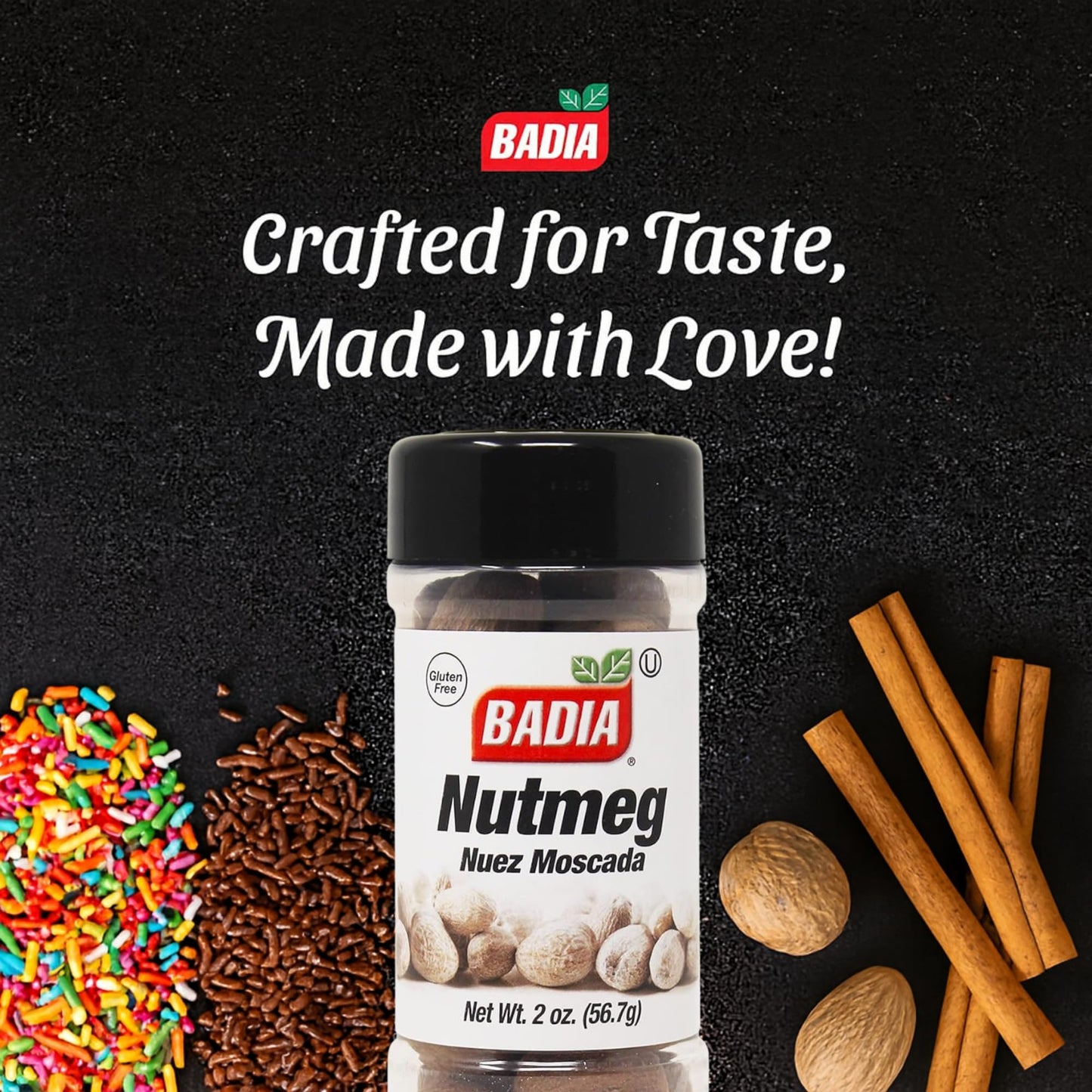 Badia Whole Nutmeg, 2 oz - Ideal for Baking, Cooking Sweet & Savory Dishes - Aromatic & Flavorful Spice