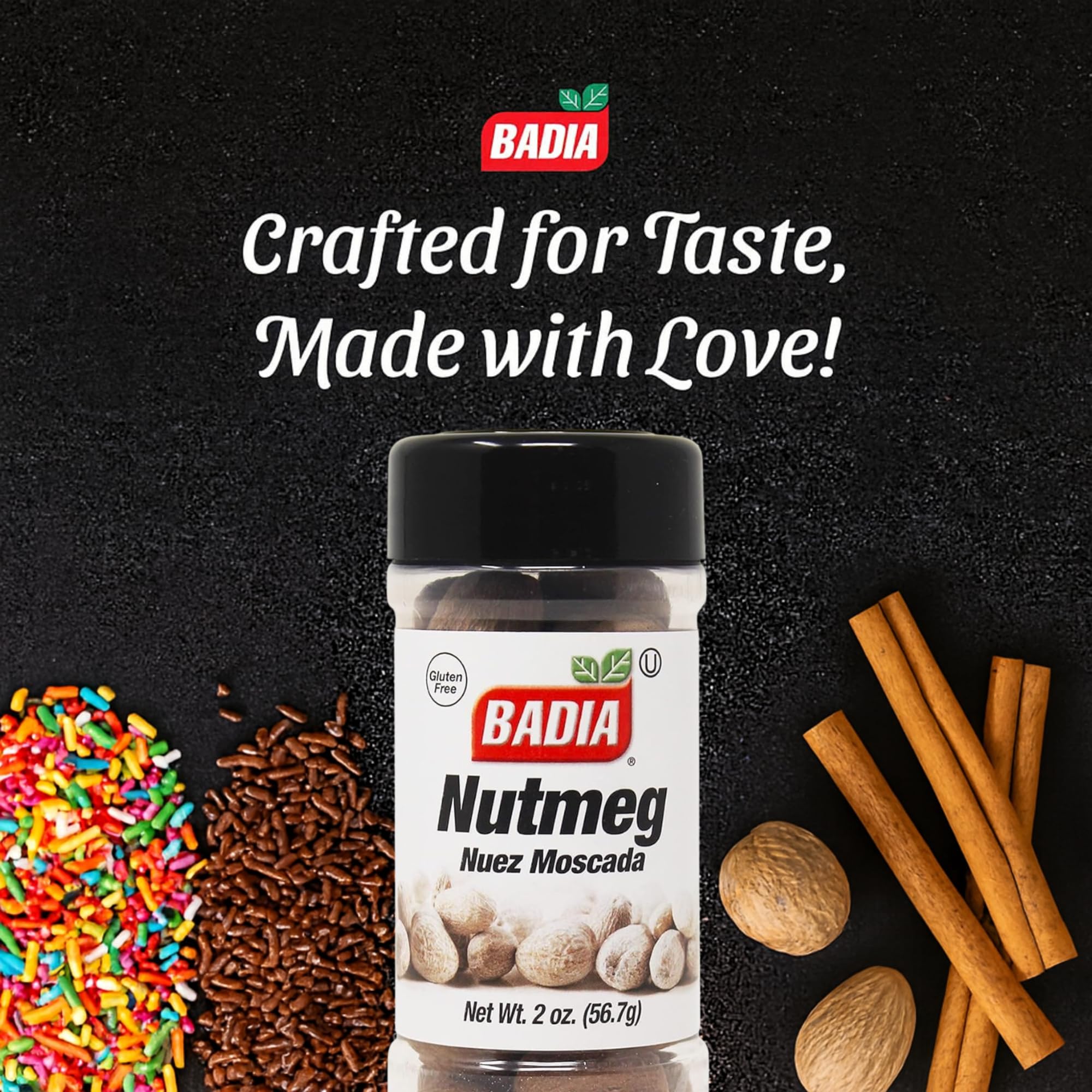 Badia Whole Nutmeg, 2 oz - Ideal for Baking, Cooking Sweet & Savory Dishes - Aromatic & Flavorful Spice