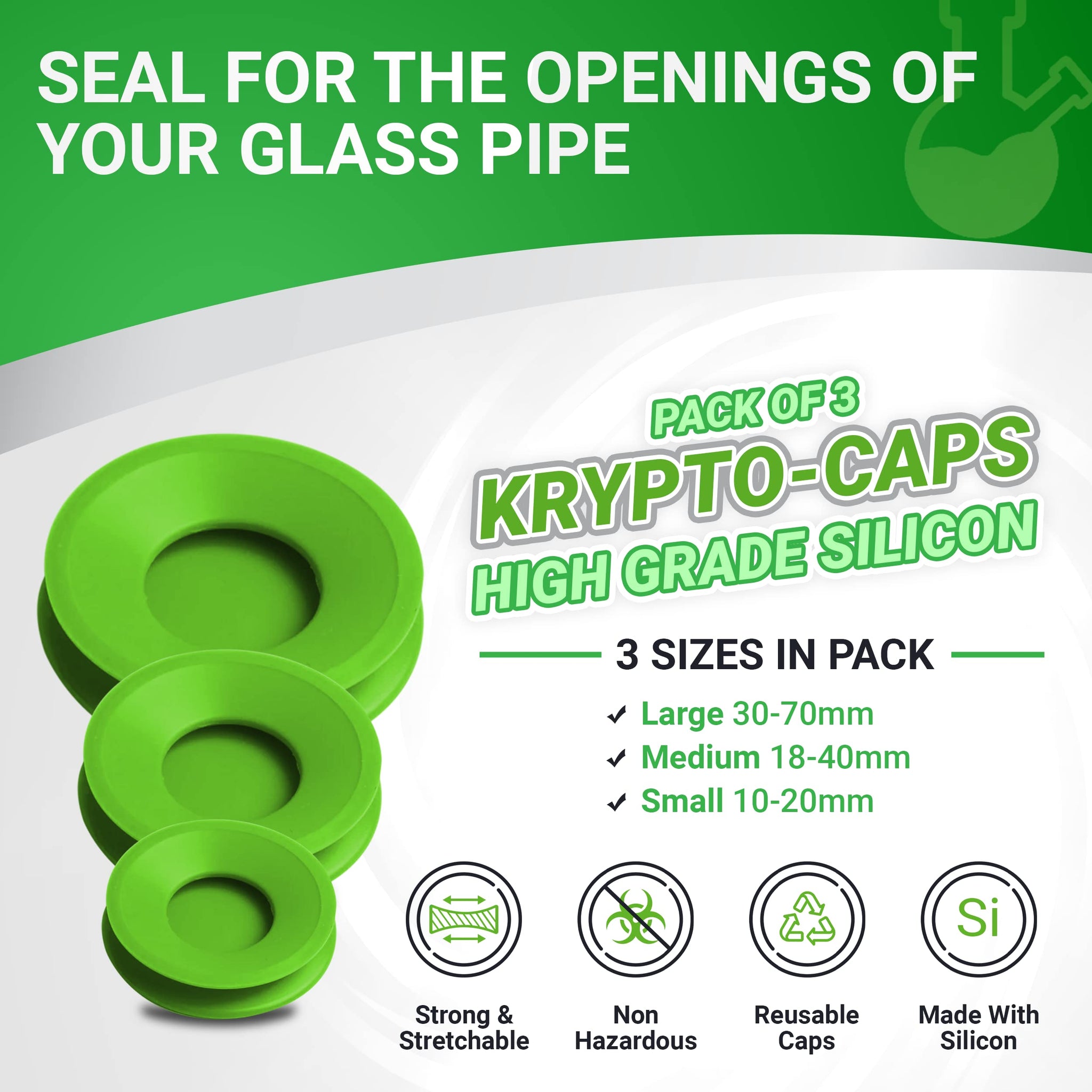 Klear Kryptonite Silicone Cleaning Caps To Clean Quickly And Easily- Watertight, And Adjustable Universal Caps for Cleaning (3X)