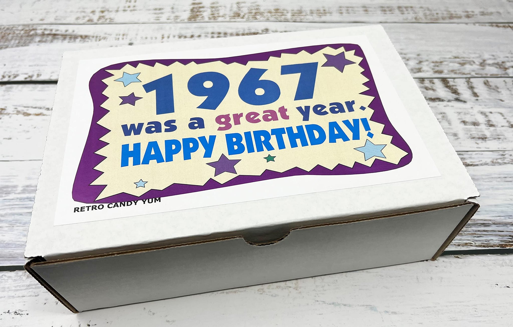 RETRO CANDY YUM ~ 1967 59th Birthday Gift Box of Nostalgic Candy Mix from Childhood for 59 Year Old Man or Woman Born 1967 Jr