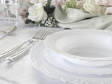 " OCCASIONS " 60 Piece Plates Pack, Disposable Wedding Party Bowls (12oz Soup Bowl, Verona in White)
